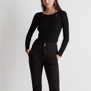 Madewell Black Ribbed Knit Top